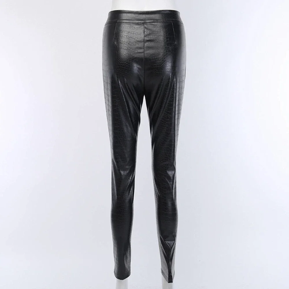 Elastic Waist Tie Zipper Casual Skinny Pants - Picture 8 of 11